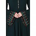 Fashionable Umbrella abaya with embroidery work -Bottle Green